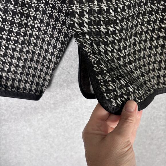 Max Studio Top Small Knit High Neck Houndstooth Preppy Academia Dark Maximalist - Picture 5 of 13